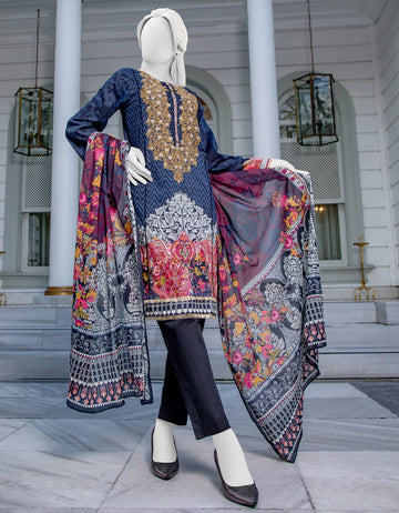 Junaid Jamshed JLAWN-S-21-218 Black & White Eid Collection 2021